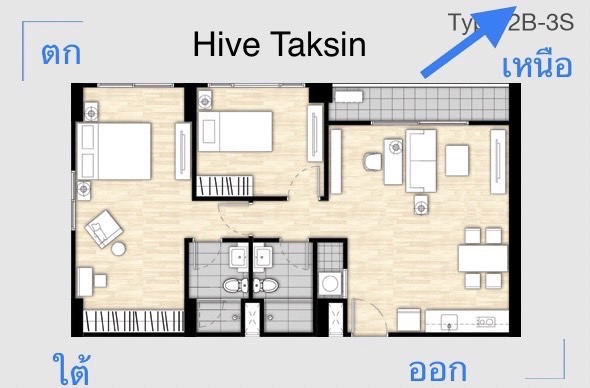 เช่าคอนโด 2 ห้องนอน 2 ห้องน้ำ ไฮฟ์ ตากสิน Hive Taksin ขนาด 72.82  ตารางเมตร ชั้น 11  วิวรถไฟฟ้า ใกล้รถไฟฟ้า BTS วงเวียนใหญ่ (Scroll down for english)